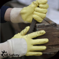 SRSAFETY Bulk cheap safety yellow nitrile coated gloves